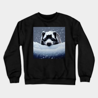 British Badger in the Snow Crewneck Sweatshirt
